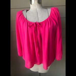 hot pink xxi bohemian top